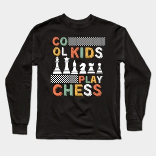 Chess Pieces Vintage checkmate funny Kids Players Long Sleeve T-Shirt